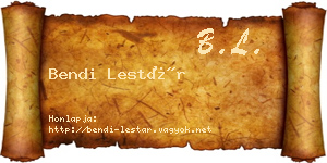 Bendi Lestár névjegykártya